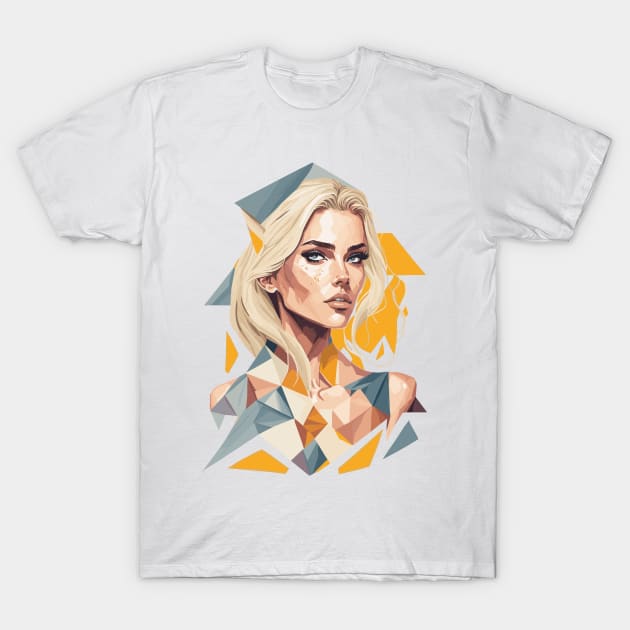 Geometric Blonde woman T-Shirt by Luvleigh